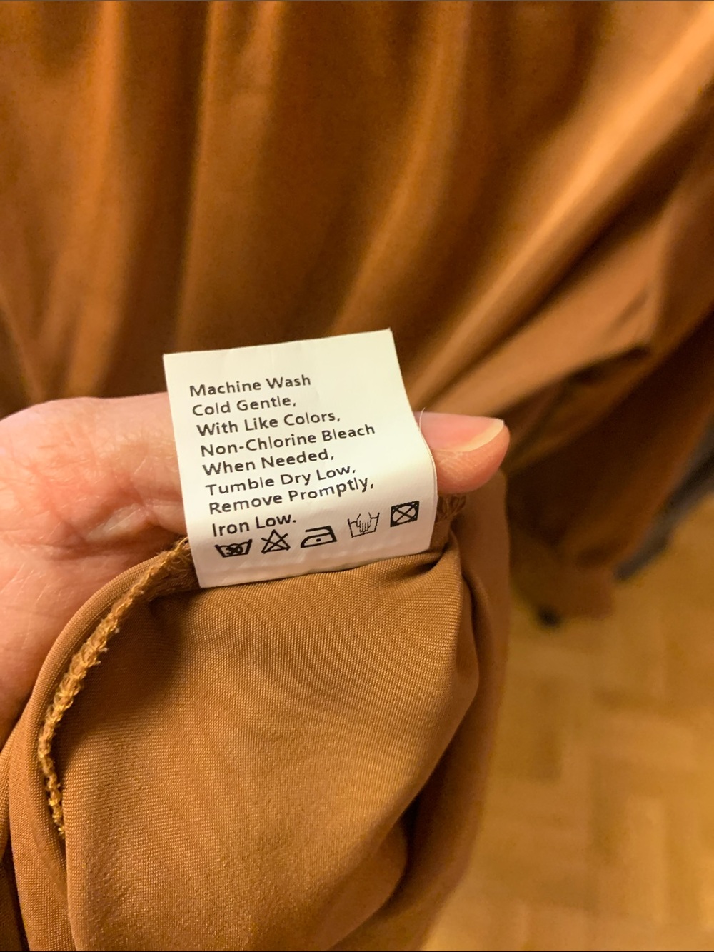 Pretty Garden Women’s Tie-Waist Long Sleeve Satin Dress in Cappucino - Picture 11 of 12